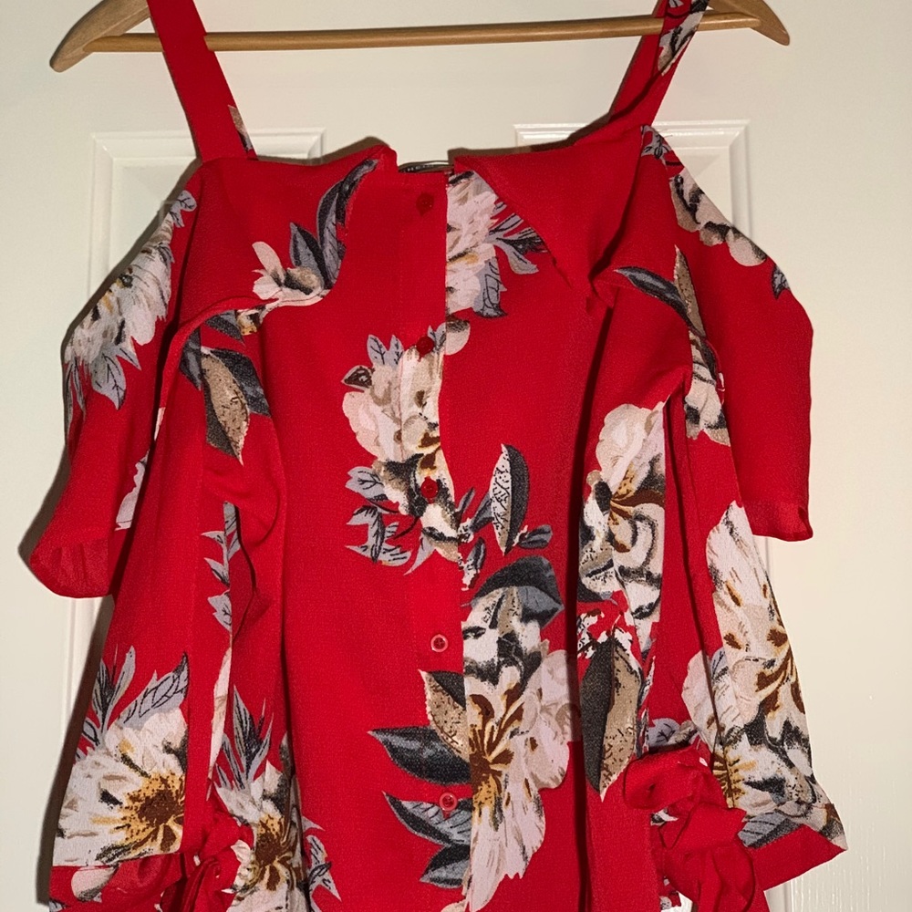 Off the Shoulder Floral Top with ruffles